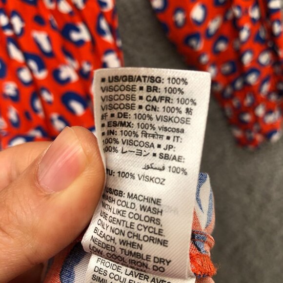 NWT Graceatwood The Drop Long Sleeve Midi Dress Sz S Red Leopard Print V-Neck - Picture 9 of 12